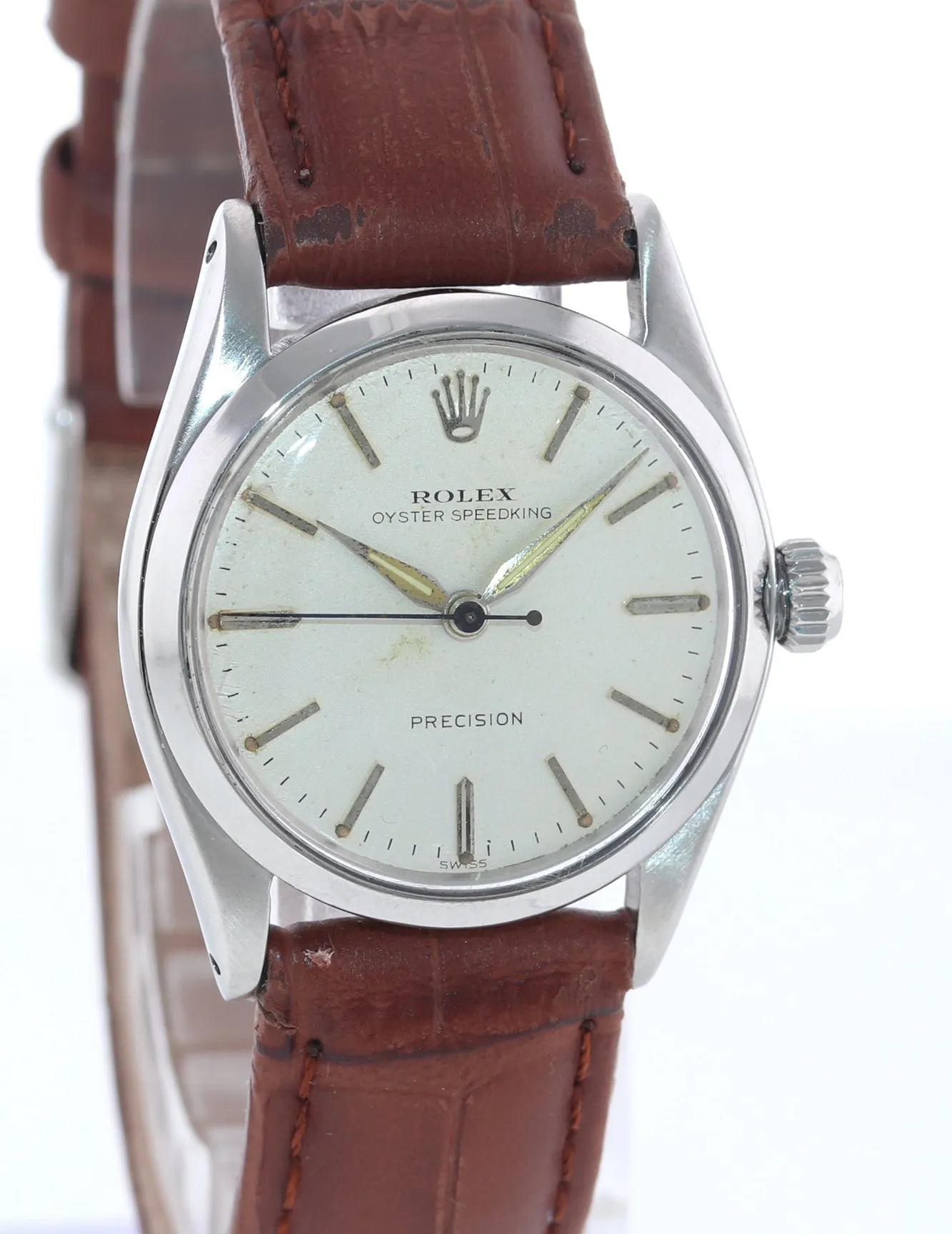 Rolex Oyster Precision 30mm Silver Dial Steel 6430 SpeedKing Watch