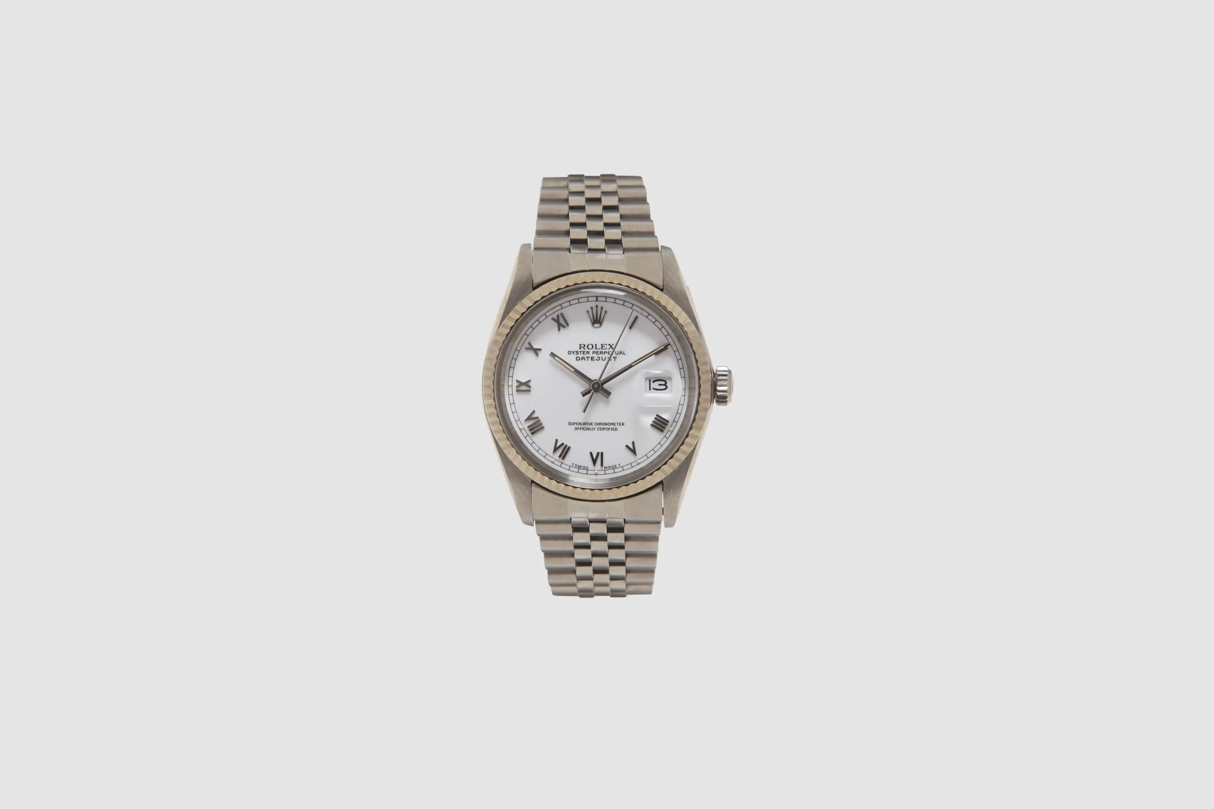 Rolex Stainless Steel Oyster Perpetual Datejust with White Dial
