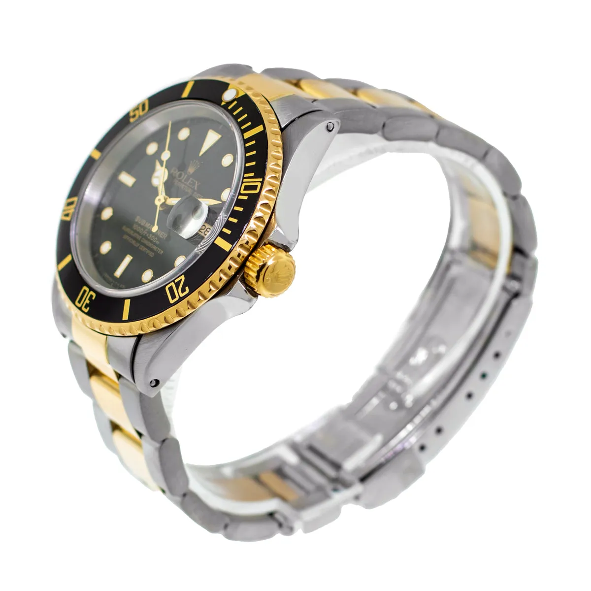 Rolex Submariner 40mm Yellow Gold & Steel Black Dial Black & Black Bezel 16613