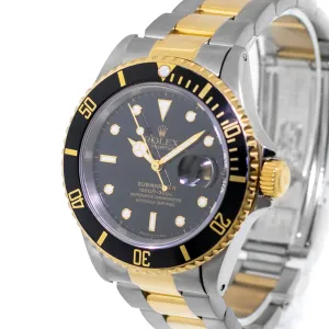 Rolex Submariner 40mm Yellow Gold & Steel Black Dial Black & Black Bezel 16613