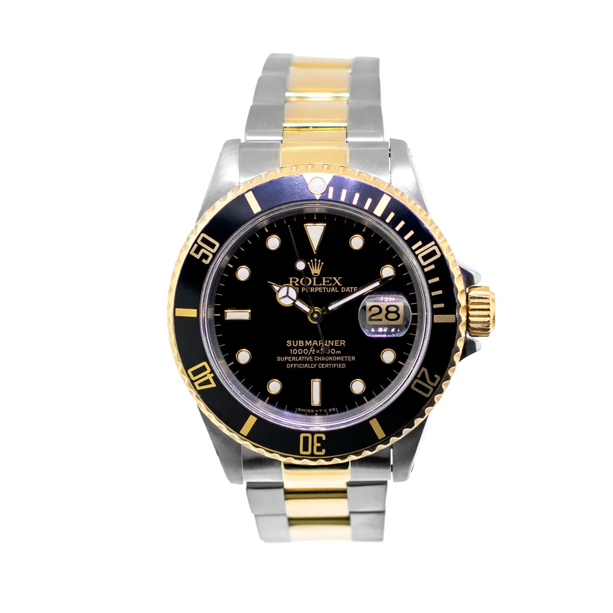 Rolex Submariner 40mm Yellow Gold & Steel Black Dial Black & Black Bezel 16613