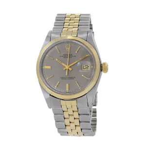 Rolex Two Tone Datejust Reference 1600 36mm With RARE Grey Linen Dial