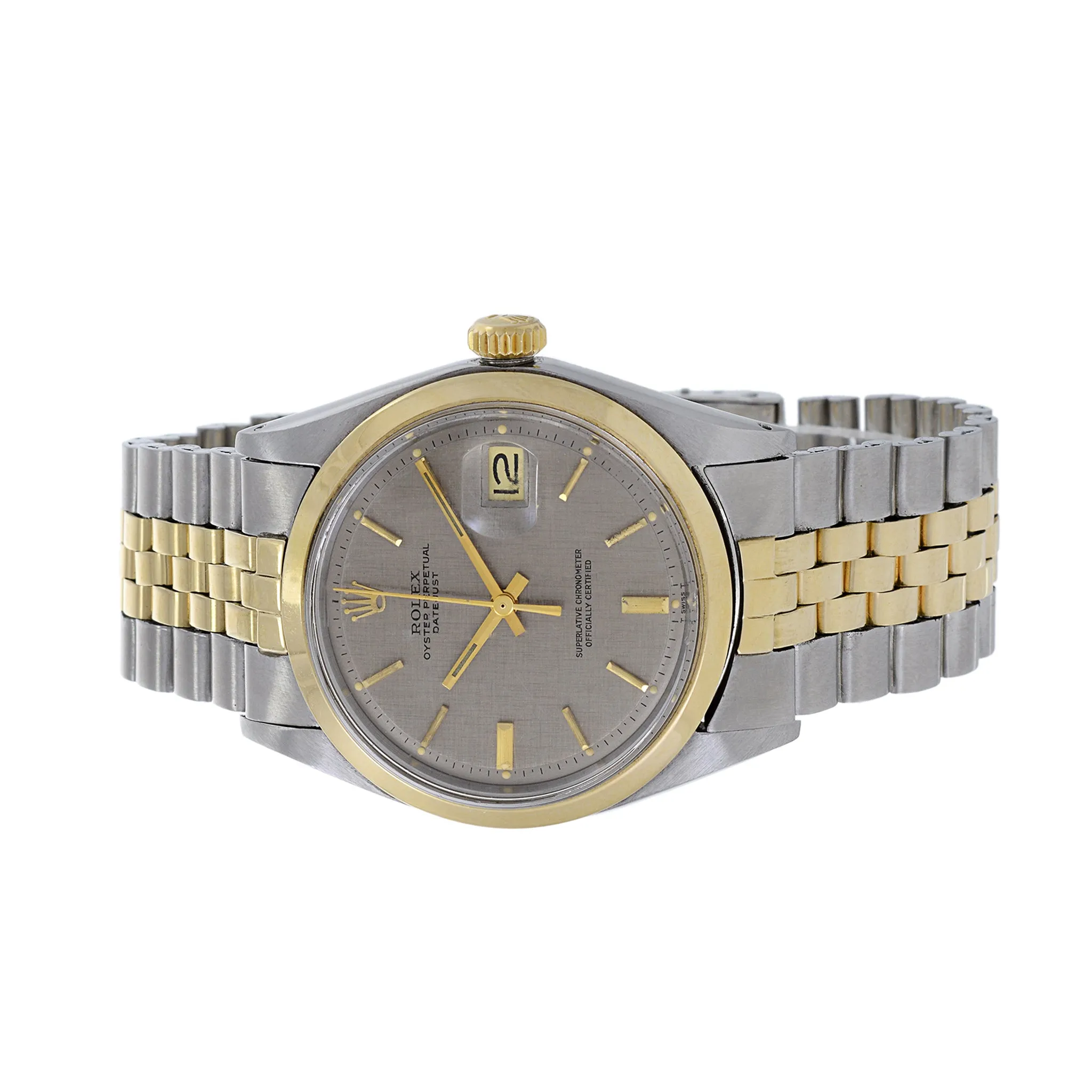 Rolex Two Tone Datejust Reference 1600 36mm With RARE Grey Linen Dial