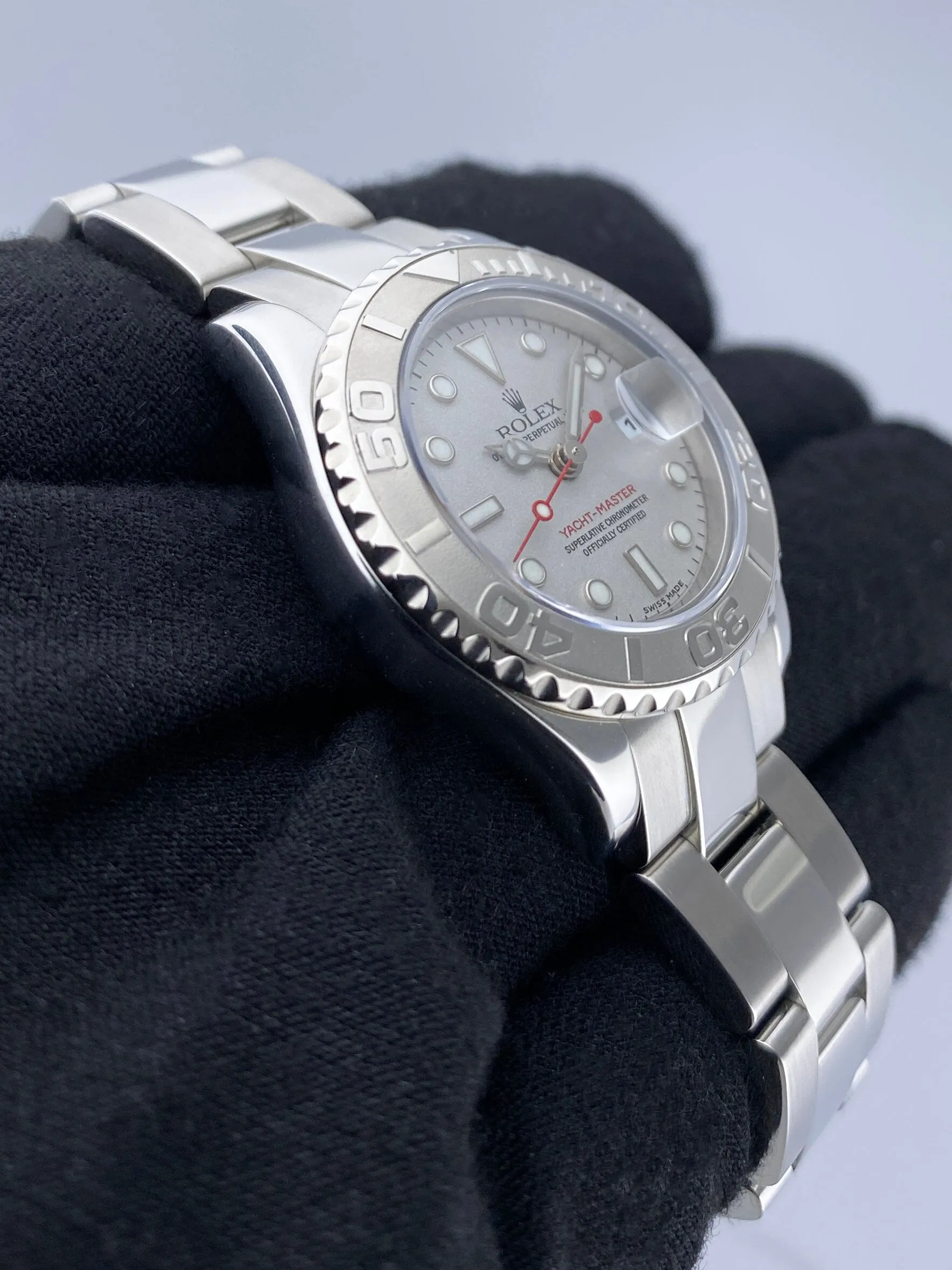 Rolex Yacht-Master Date 169622 Platinum Stainless Steel Ladies Watch