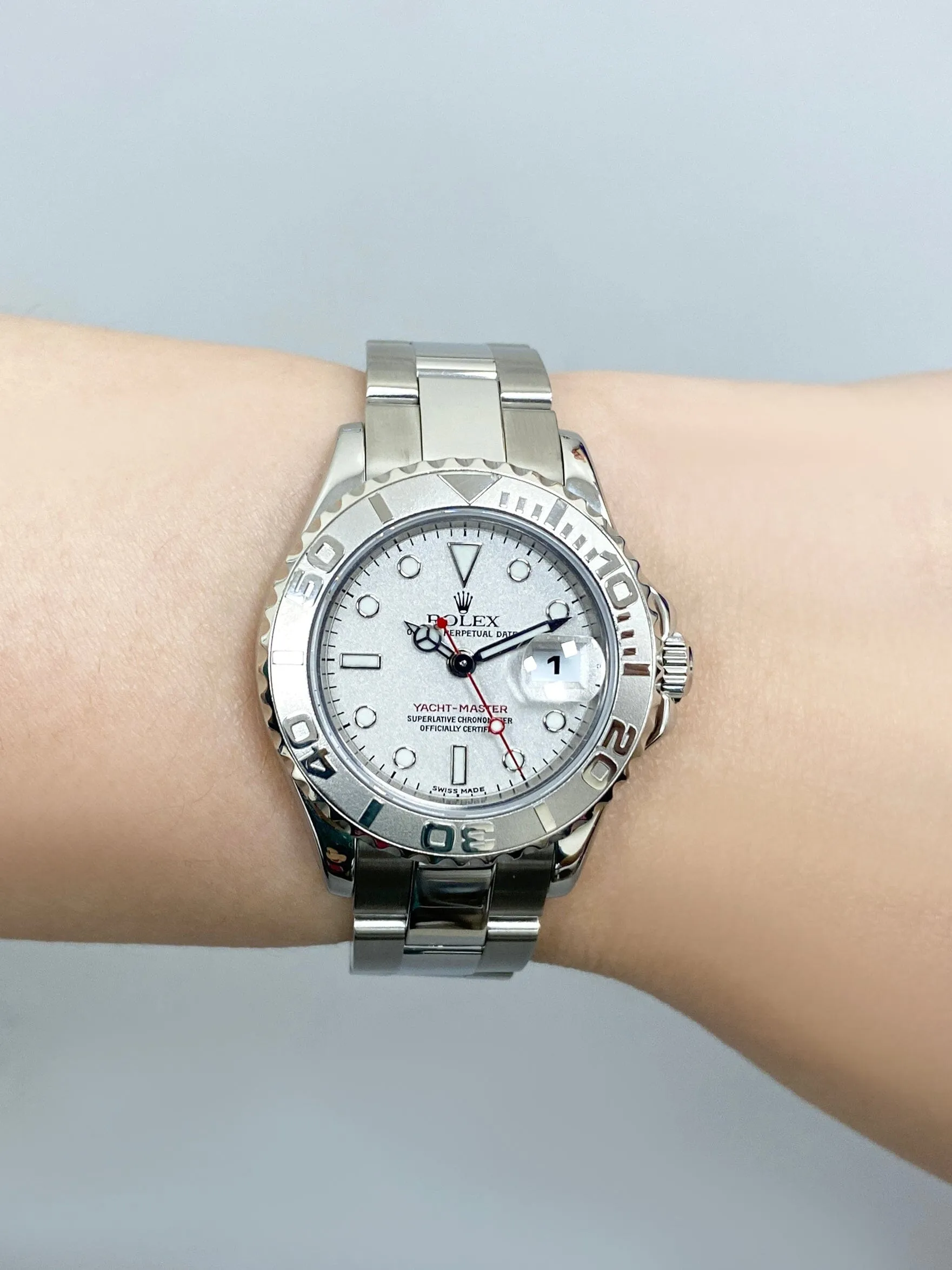 Rolex Yacht-Master Date 169622 Platinum Stainless Steel Ladies Watch