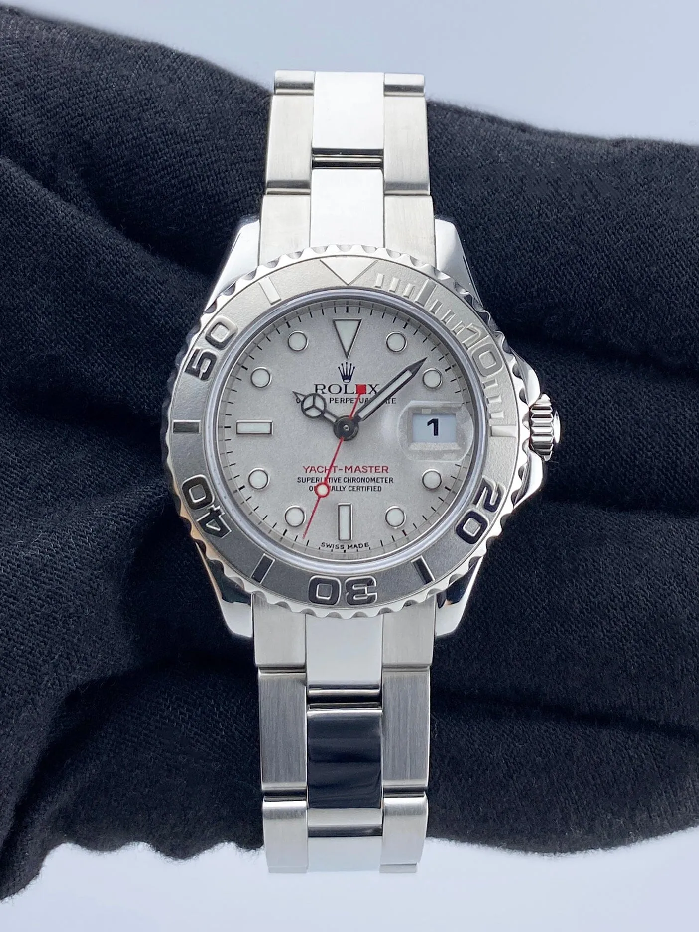 Rolex Yacht-Master Date 169622 Platinum Stainless Steel Ladies Watch