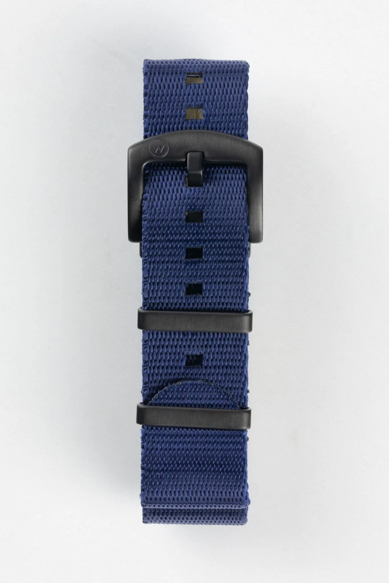 Seatbelt Nylon Watch Strap in DARK BLUE with BLACK PVD Hardware