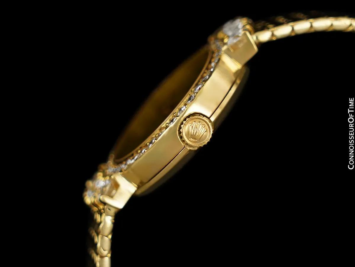 SHIPPING COST ONLY FOR 1986 Rolex Cellini Vintage Ladies Ref. 4081C Watch - 18K Gold & 3 Carats of Diamonds