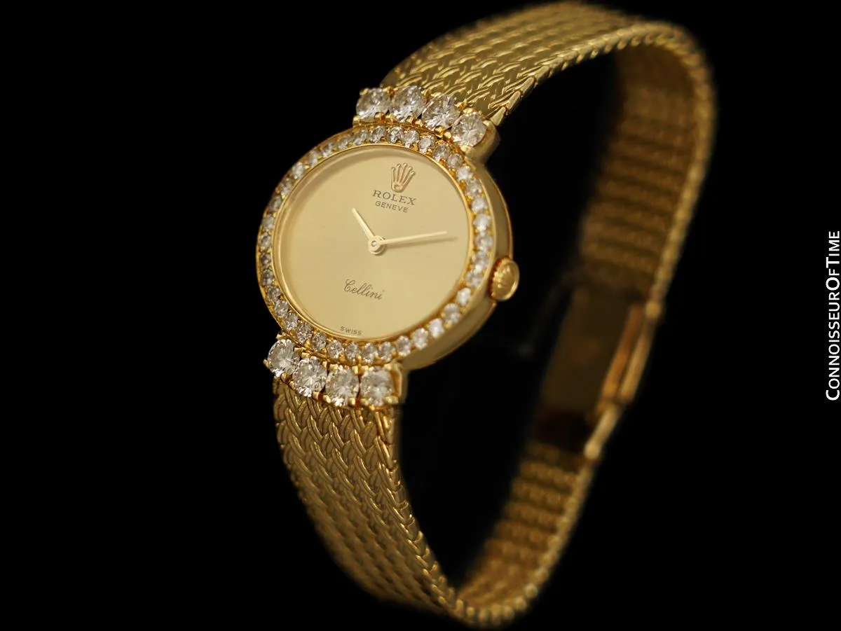 SHIPPING COST ONLY FOR 1986 Rolex Cellini Vintage Ladies Ref. 4081C Watch - 18K Gold & 3 Carats of Diamonds