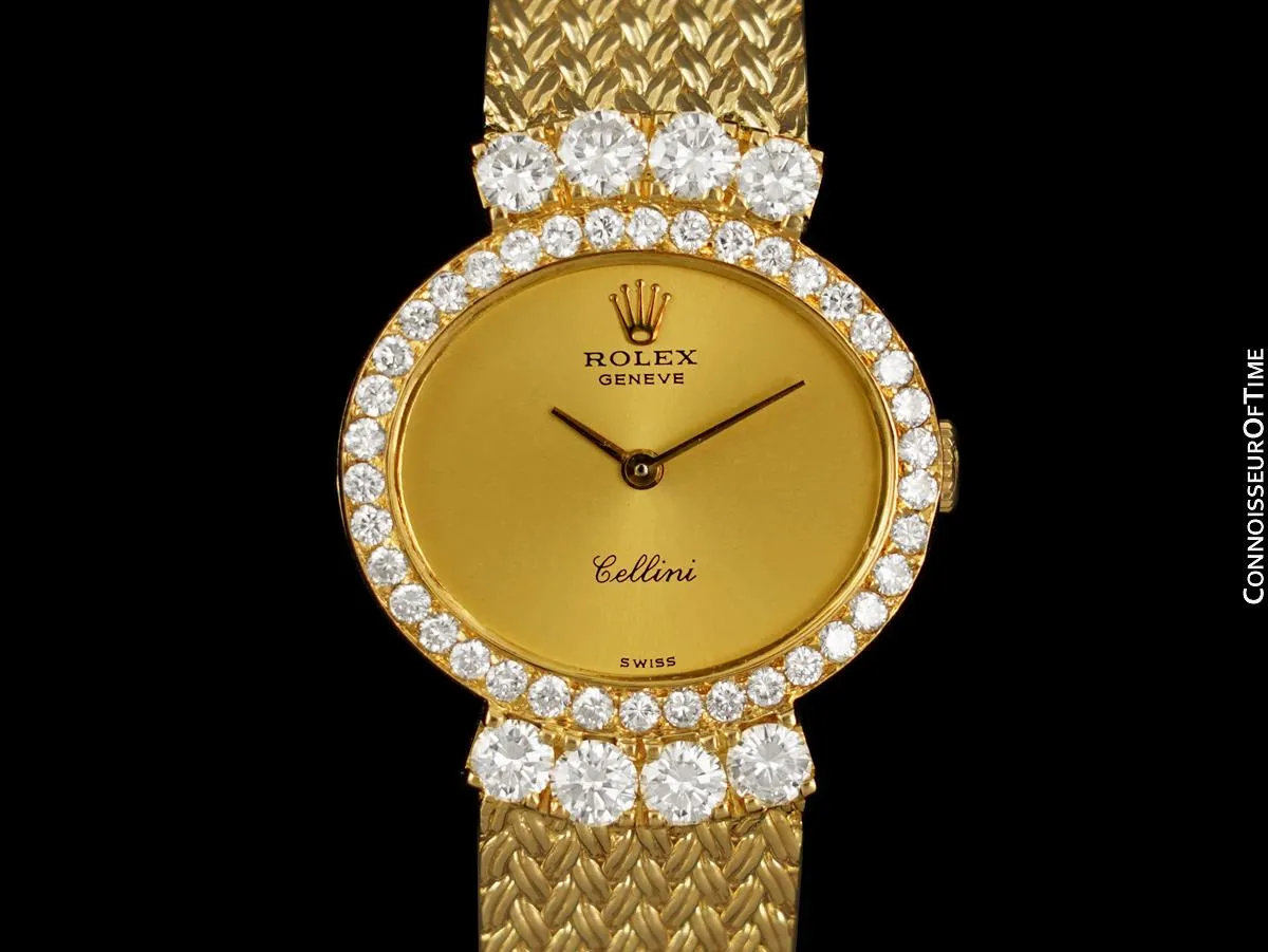 SHIPPING COST ONLY FOR 1986 Rolex Cellini Vintage Ladies Ref. 4081C Watch - 18K Gold & 3 Carats of Diamonds