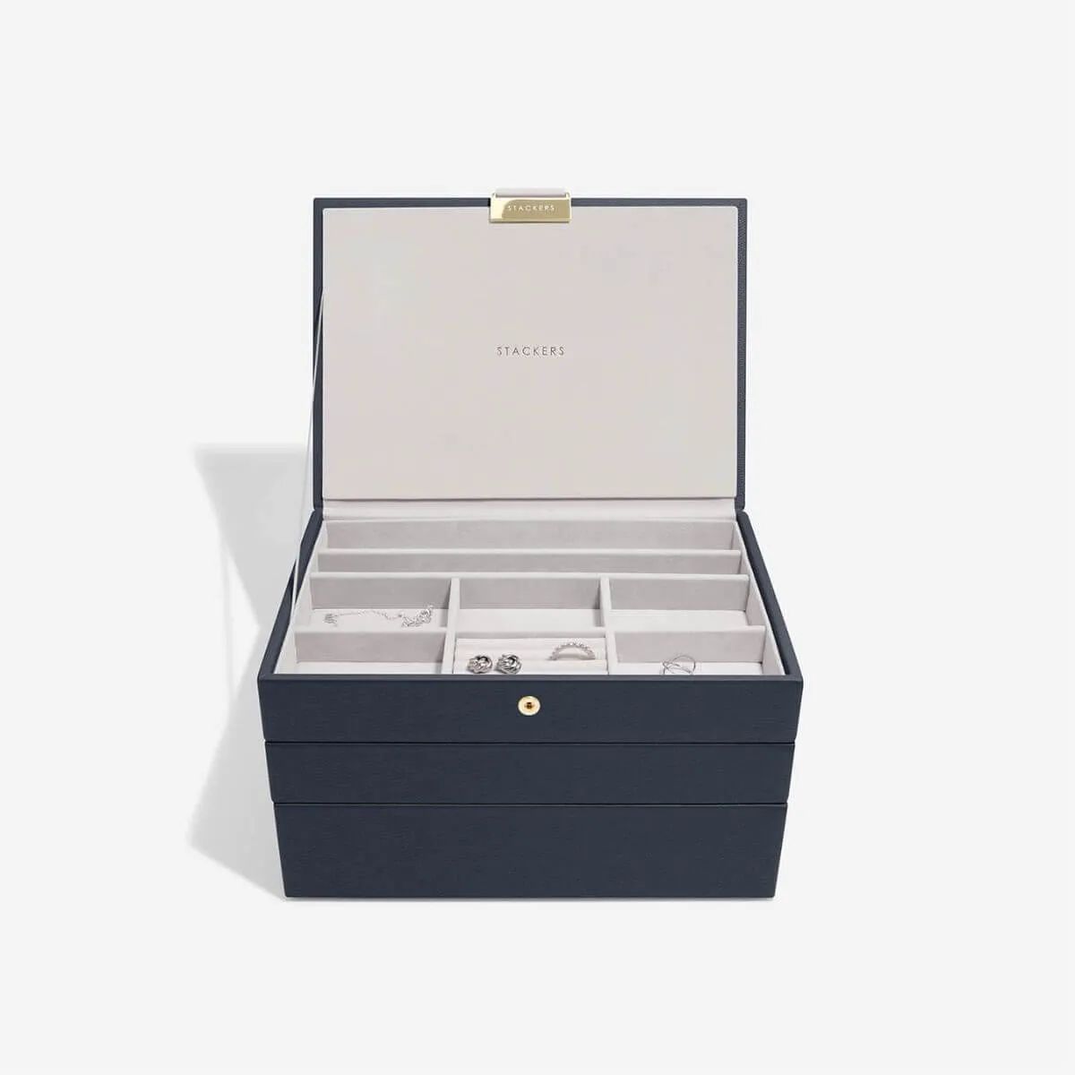 Stackers Classic Jewellery Box (Set) - Pebble Navy