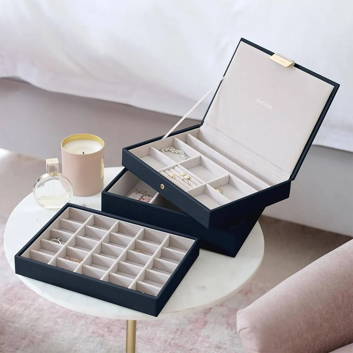 Stackers Classic Jewellery Box (Set) - Pebble Navy