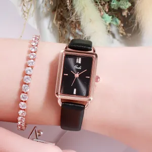 Stylish, simple, fresh and waterproof retro square ladies watch