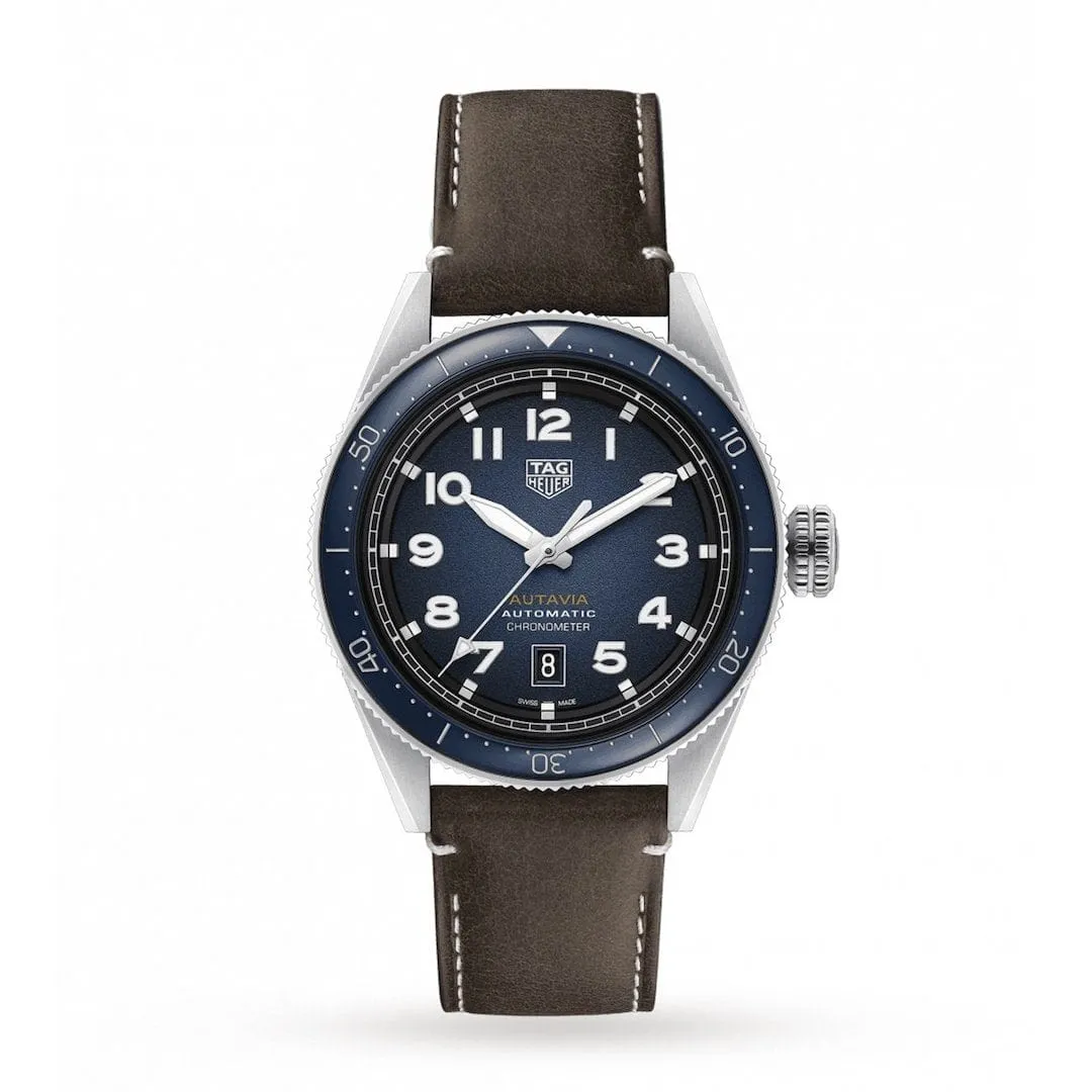 TAG Heuer Blue Dial and Leather Strap 42mm Autavia Watch