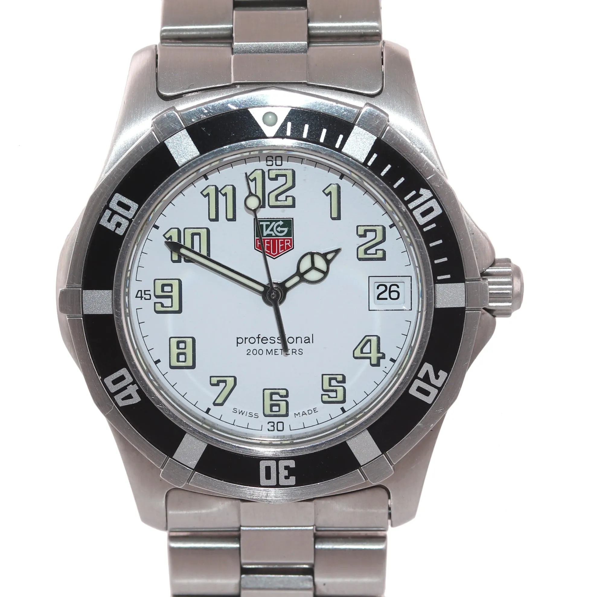 Tag Heuer Professional 37mm White Steel Bezel Date Quartz Watch WM1111.BA0317