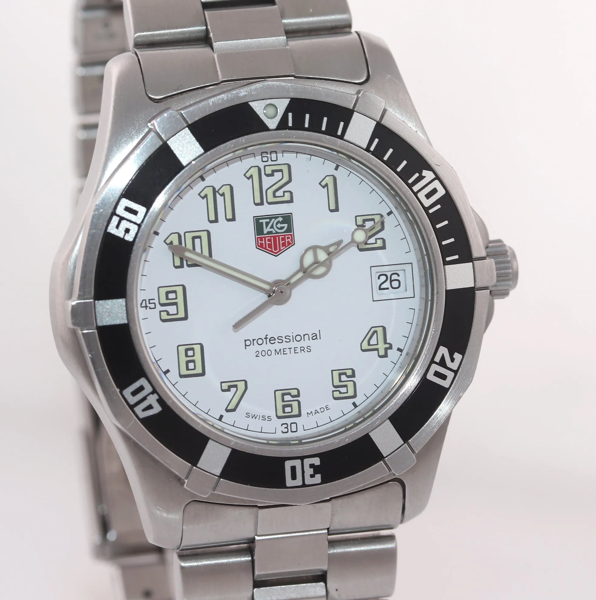 Tag Heuer Professional 37mm White Steel Bezel Date Quartz Watch WM1111.BA0317