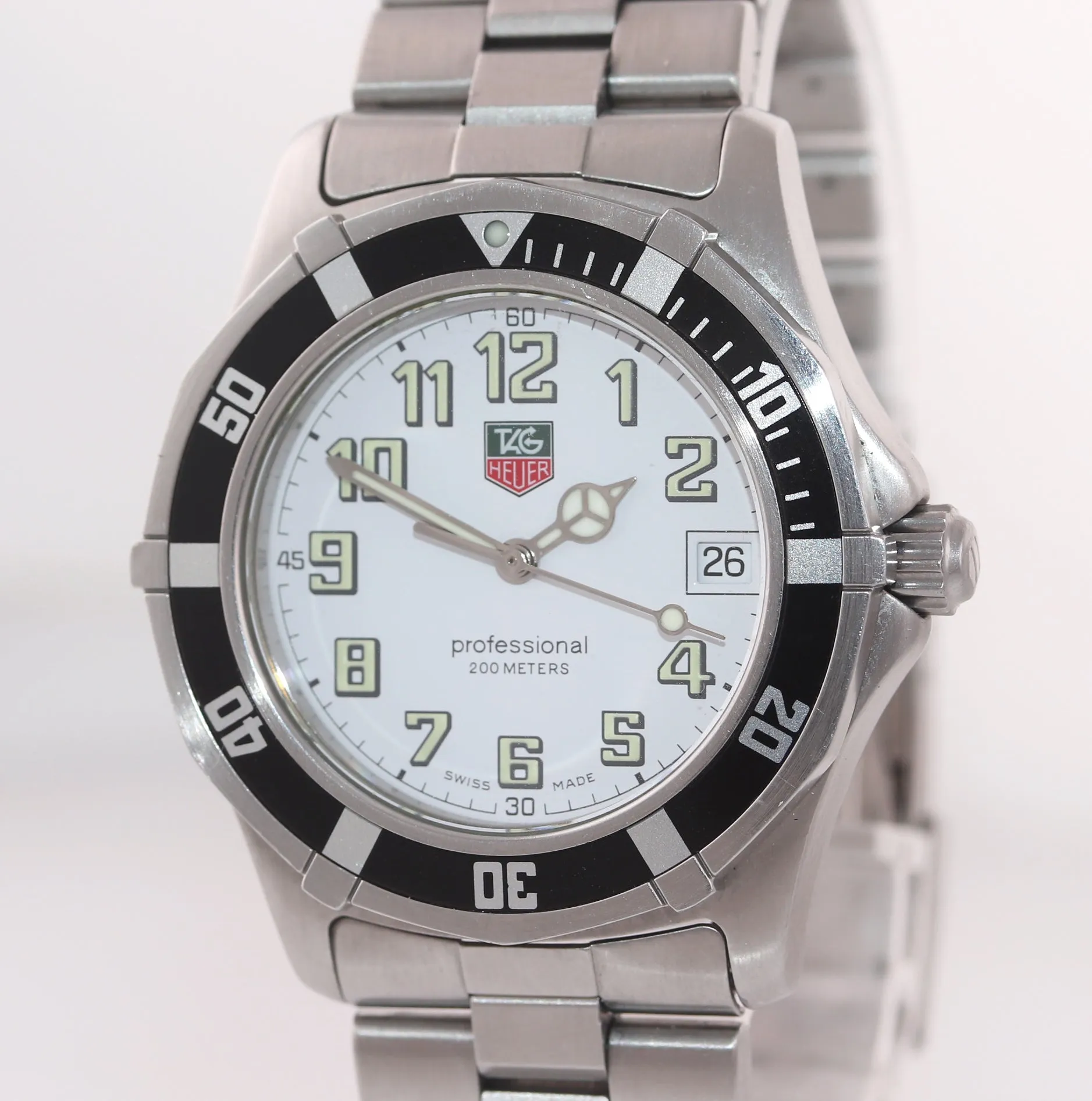 Tag Heuer Professional 37mm White Steel Bezel Date Quartz Watch WM1111.BA0317