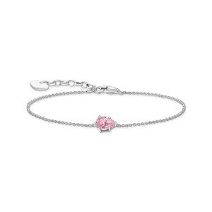 THOMAS SABO Bracelet with pink drop-shaped pedant