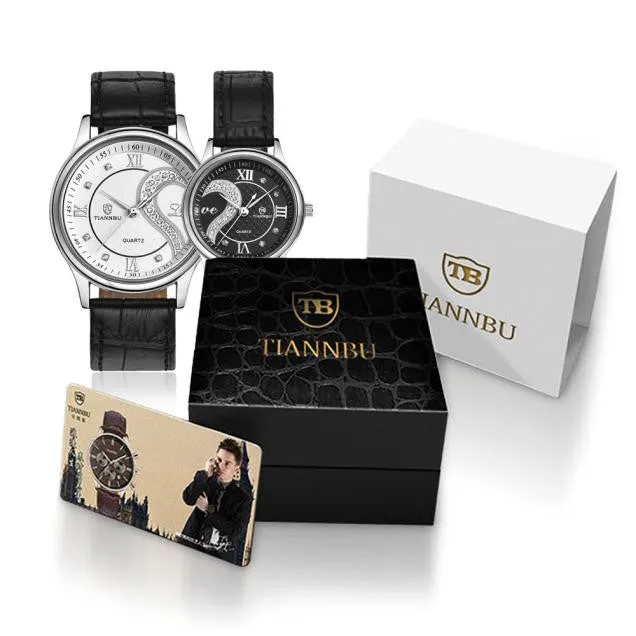 TIANNBU Ultrathin Couples Watches with Opposing Faces