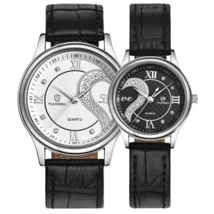 TIANNBU Ultrathin Couples Watches with Opposing Faces