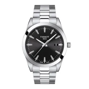 Tissot Gentleman Mens Stainless Steel Black Dial Watch