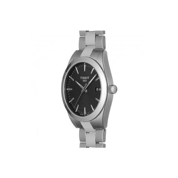Tissot Gentleman Mens Stainless Steel Black Dial Watch
