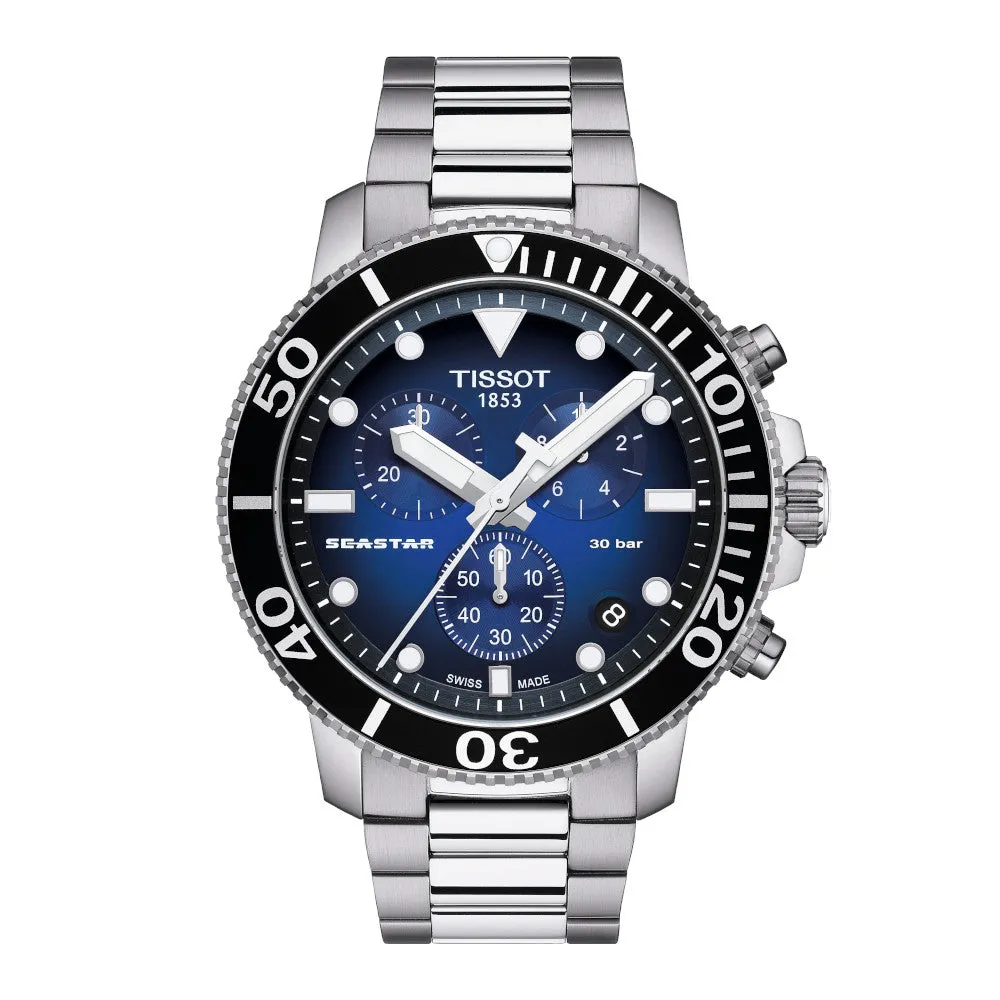 Tissot Seastar 1000 Mens Chronograph Stainless Steel Blue Dial Watch