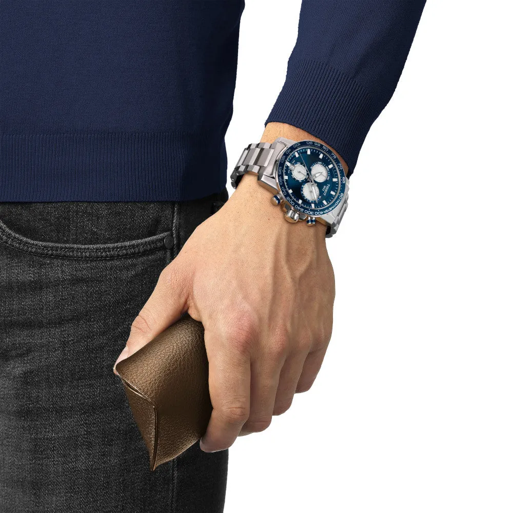 Tissot Supersport Chronograph Mens Stainless Steel Blue Dial Watch