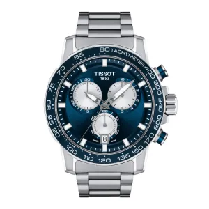 Tissot Supersport Chronograph Mens Stainless Steel Blue Dial Watch