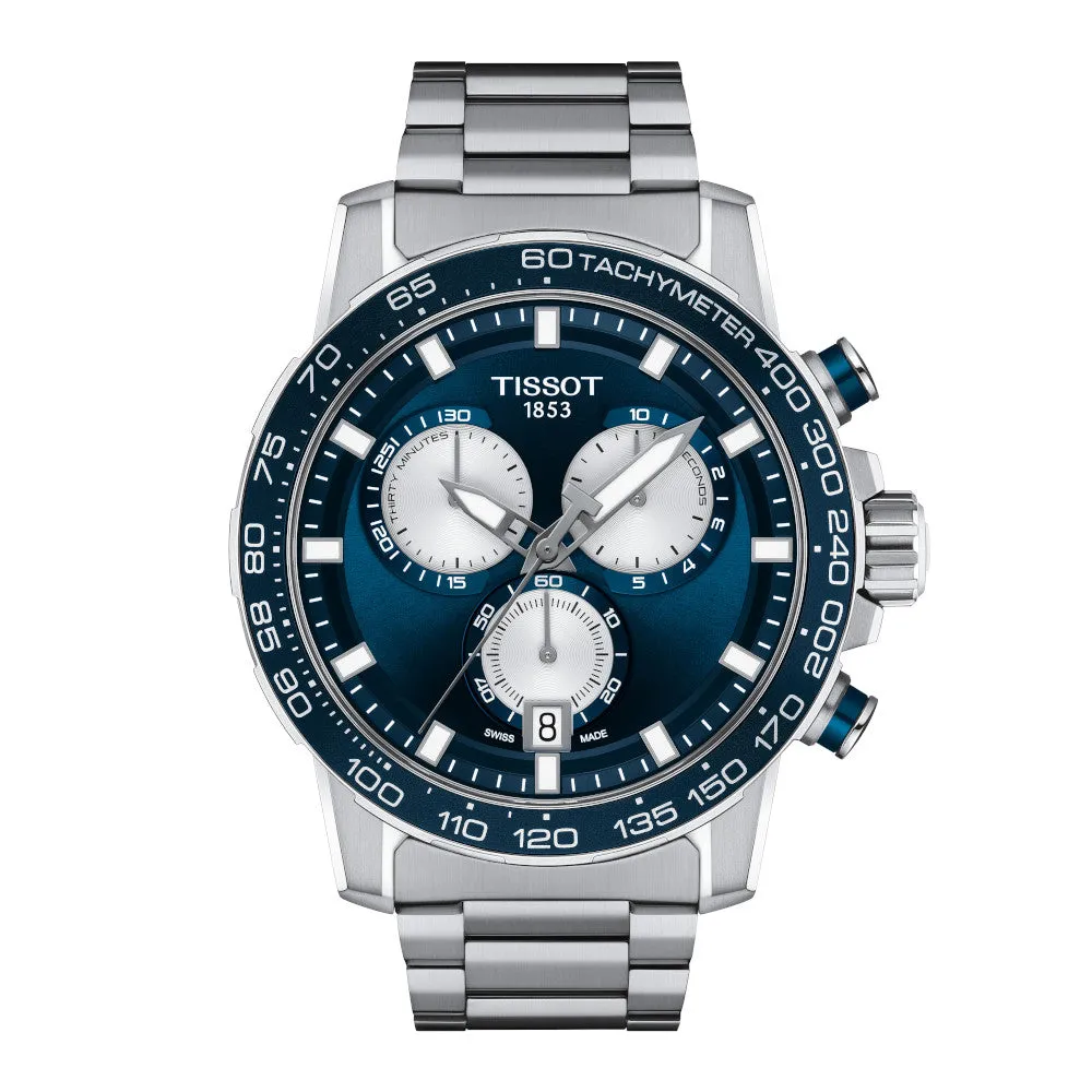 Tissot Supersport Chronograph Mens Stainless Steel Blue Dial Watch