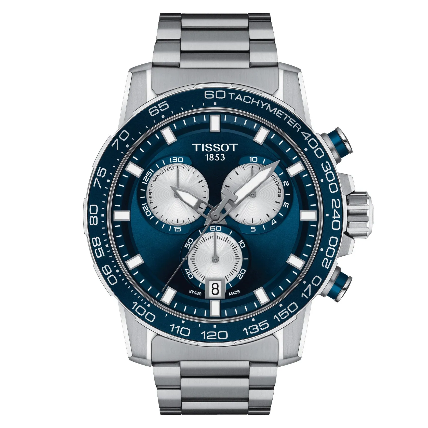 Tissot Supersport Chronograph Mens Stainless Steel Blue Dial Watch