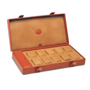 Underwood (London) - 10-Unit Watch Storage Case w Compartment in Tan Leather