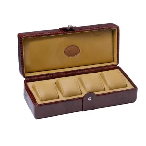 Underwood (London) - 4-Unit Watch Storage Case in Brown Croco