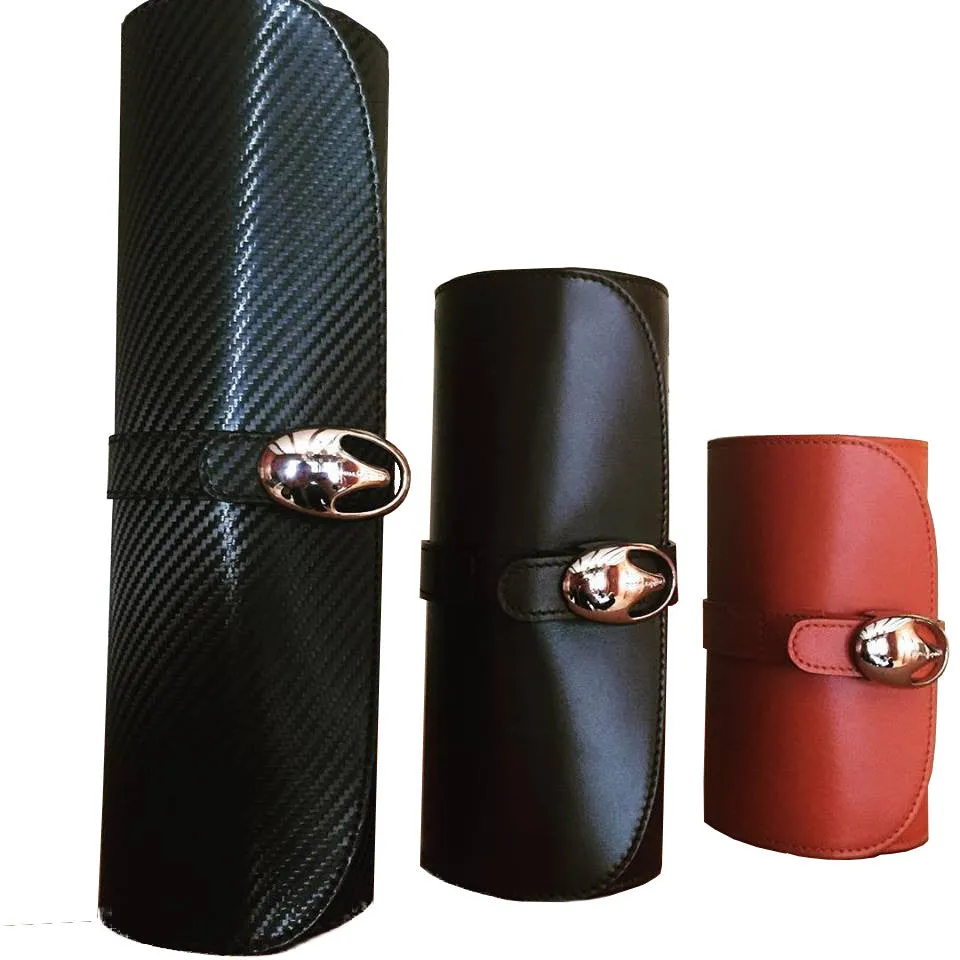 Underwood (London) - Medium Watch Storage Roll in Black Leather