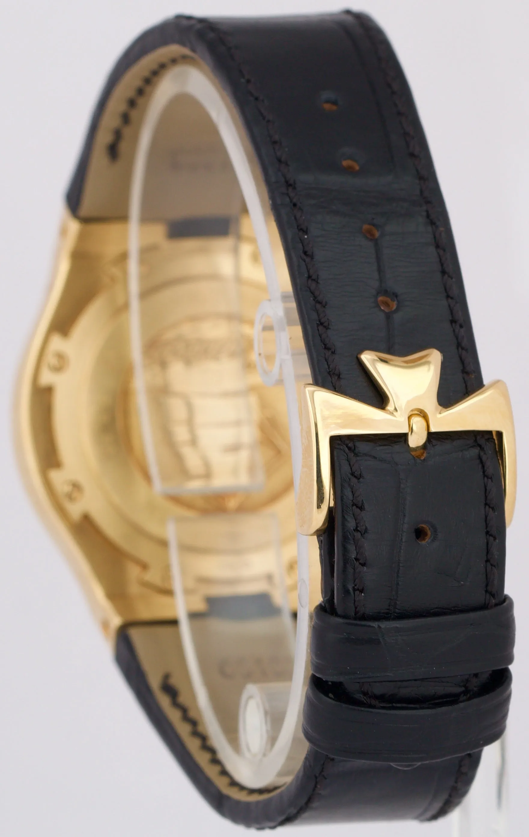 Vacheron Constantin Overseas 37mm WHITE 18K Yellow Gold Leather Watch 42042