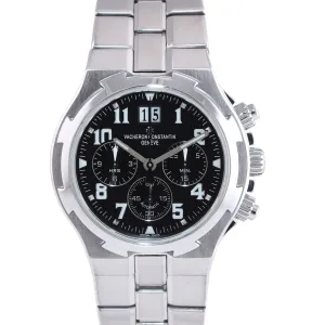 Vacheron Constantin Overseas 40mm Black Steel Chronograph Date Watch 49140