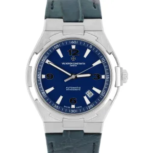 Vacheron Constantin Overseas Stainless Steel Blue 42mm 47040 Leather Watch