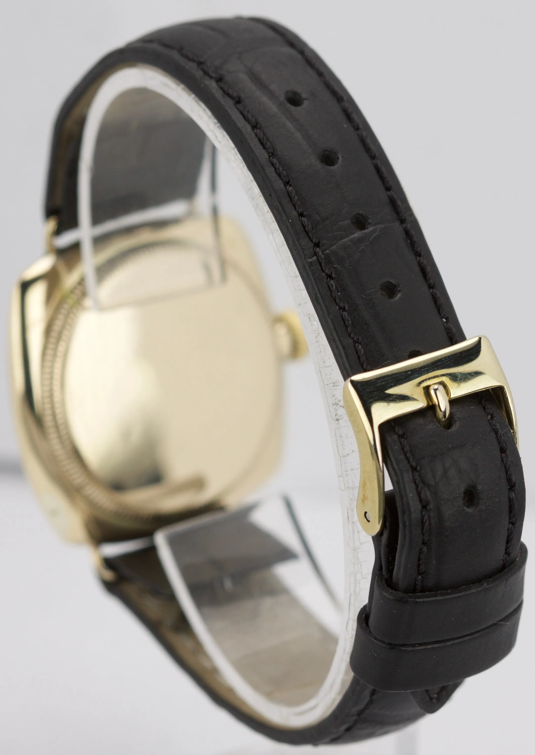 Vintage 1933 Rolex Oyster Solid 9K Yellow Gold Silver 'Bowtie' Dial Watch 678