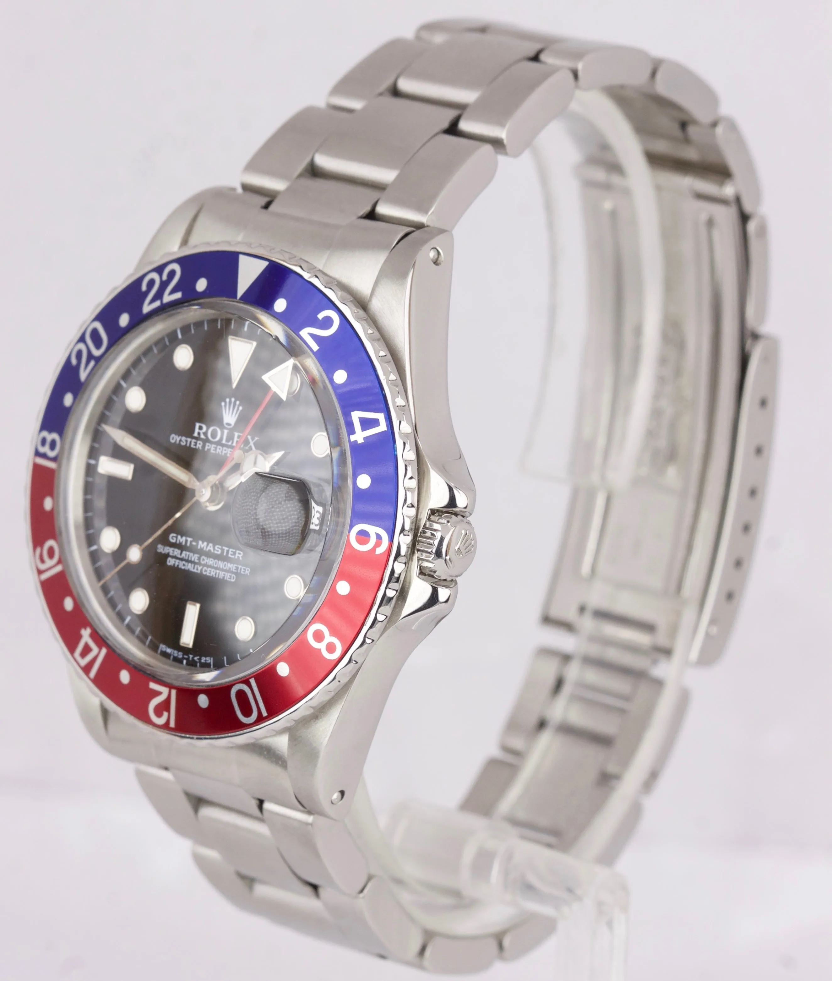 Vintage 1982 Rolex GMT-Master Pepsi Blue Red Stainless Gloss 16750 40mm Date