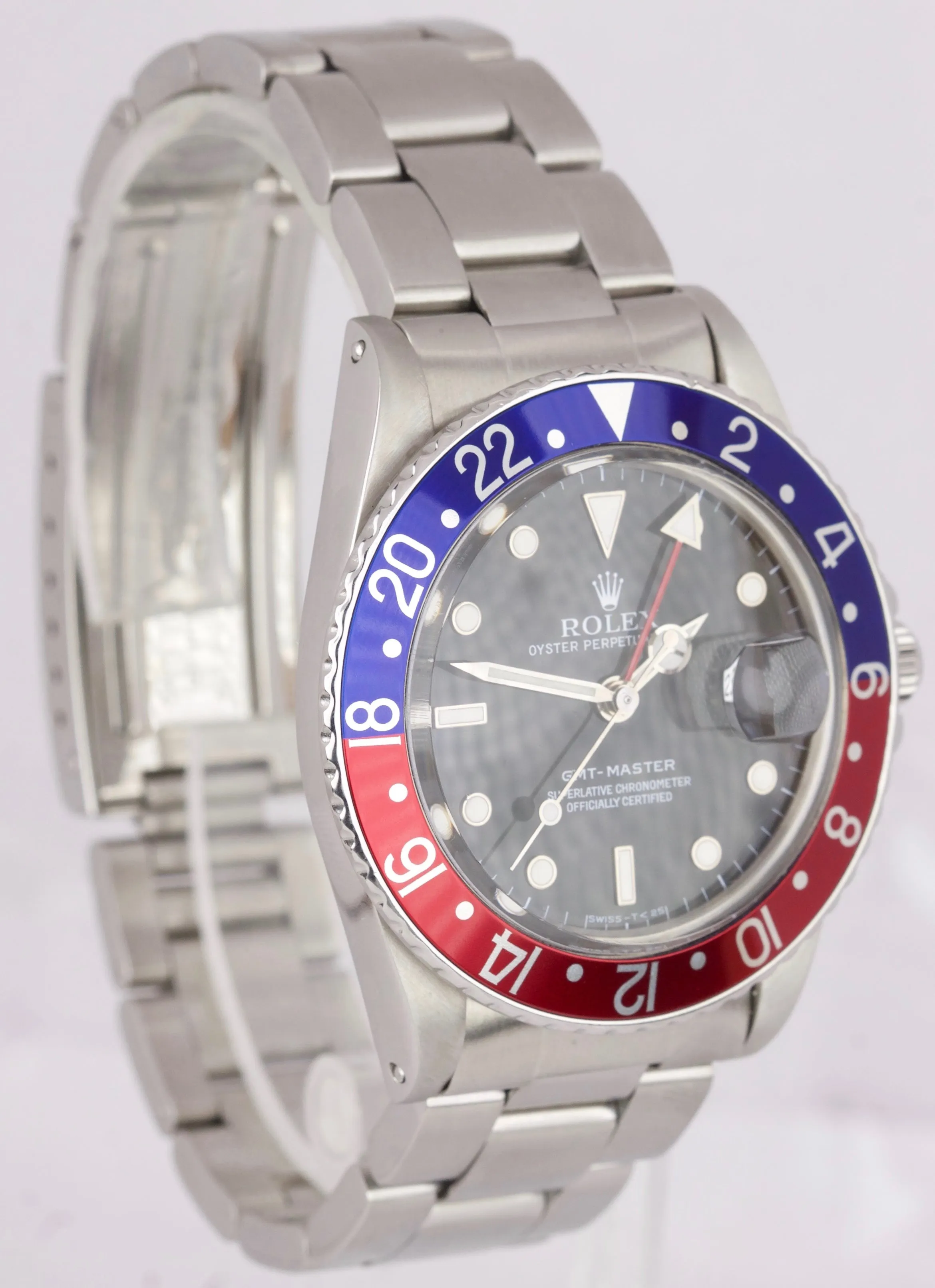 Vintage 1982 Rolex GMT-Master Pepsi Blue Red Stainless Gloss 16750 40mm Date
