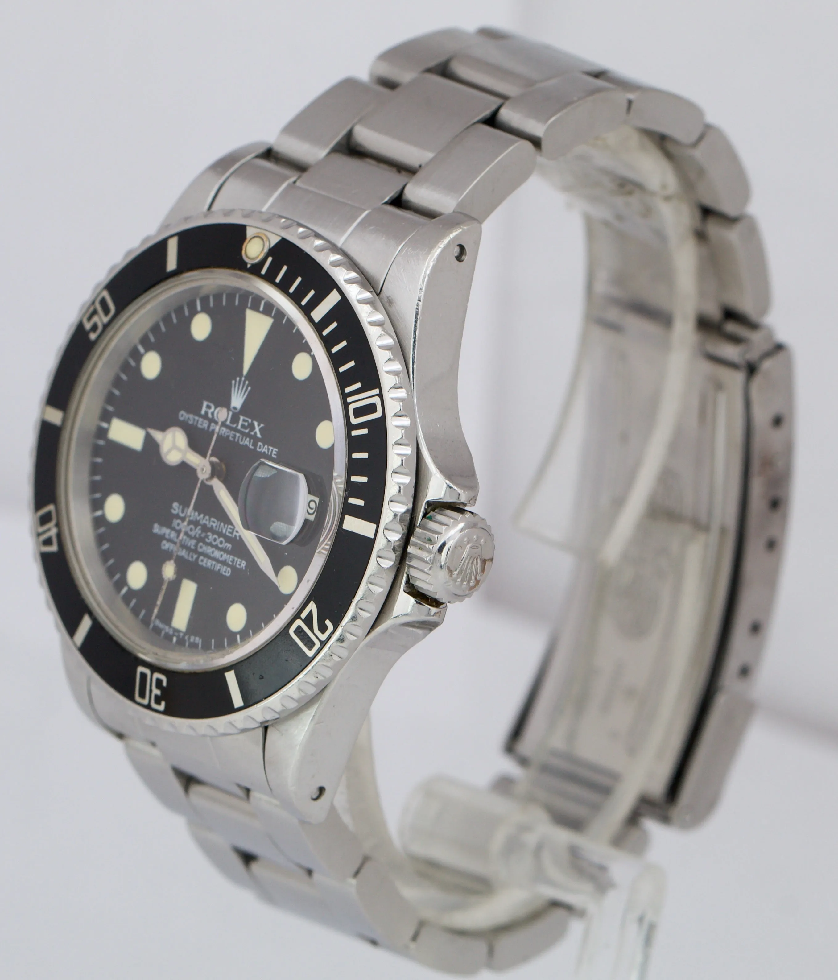 Vintage 1982 Rolex Submariner Date Black Matte PATINA Steel 40mm Watch 16800