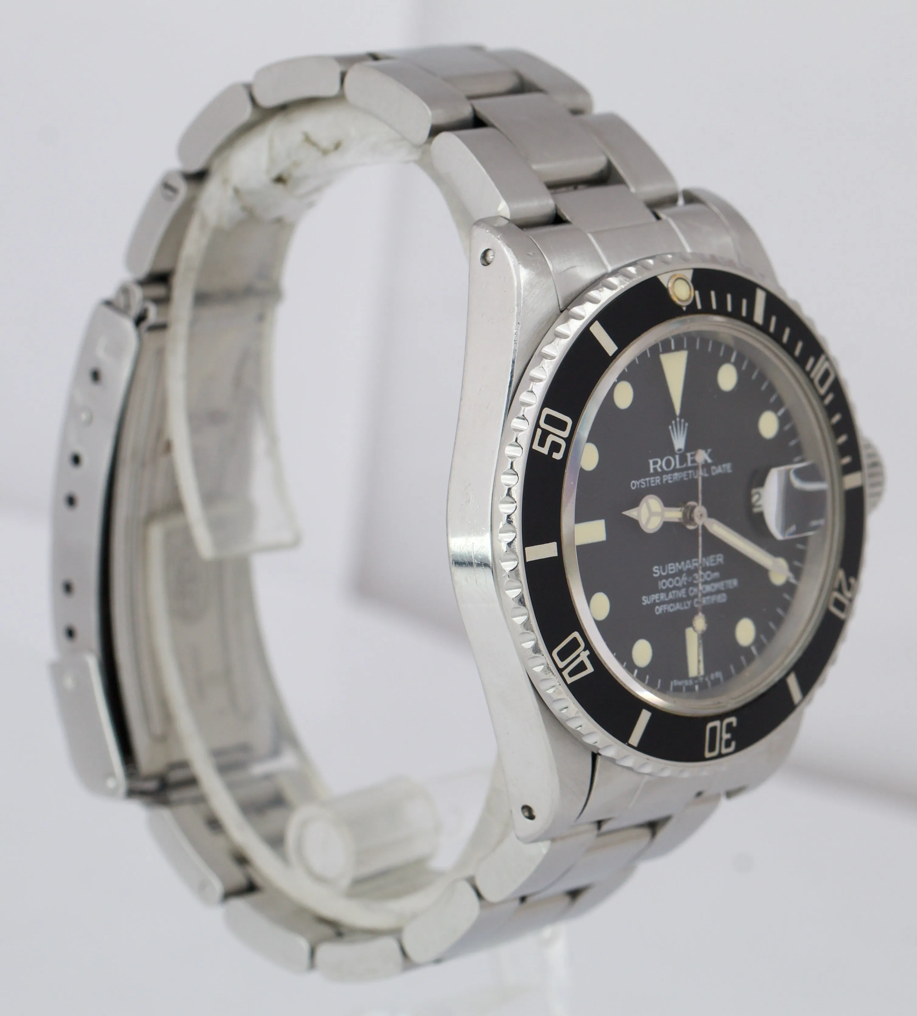 Vintage 1982 Rolex Submariner Date Black Matte PATINA Steel 40mm Watch 16800