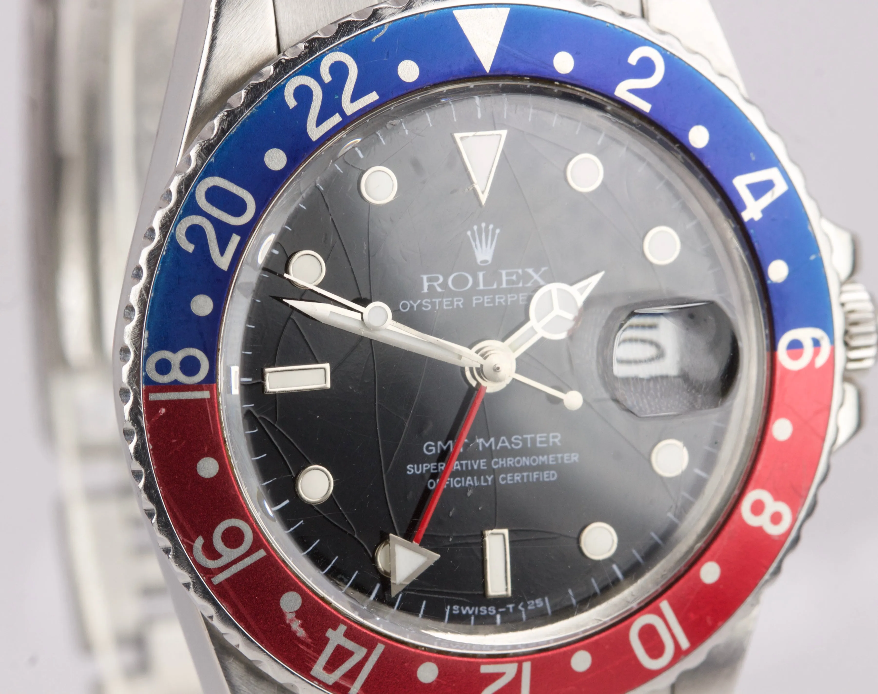 Vintage 1984 Rolex GMT-Master Pepsi 16750 SPIDER DIAL Stainless Black 40mm Watch