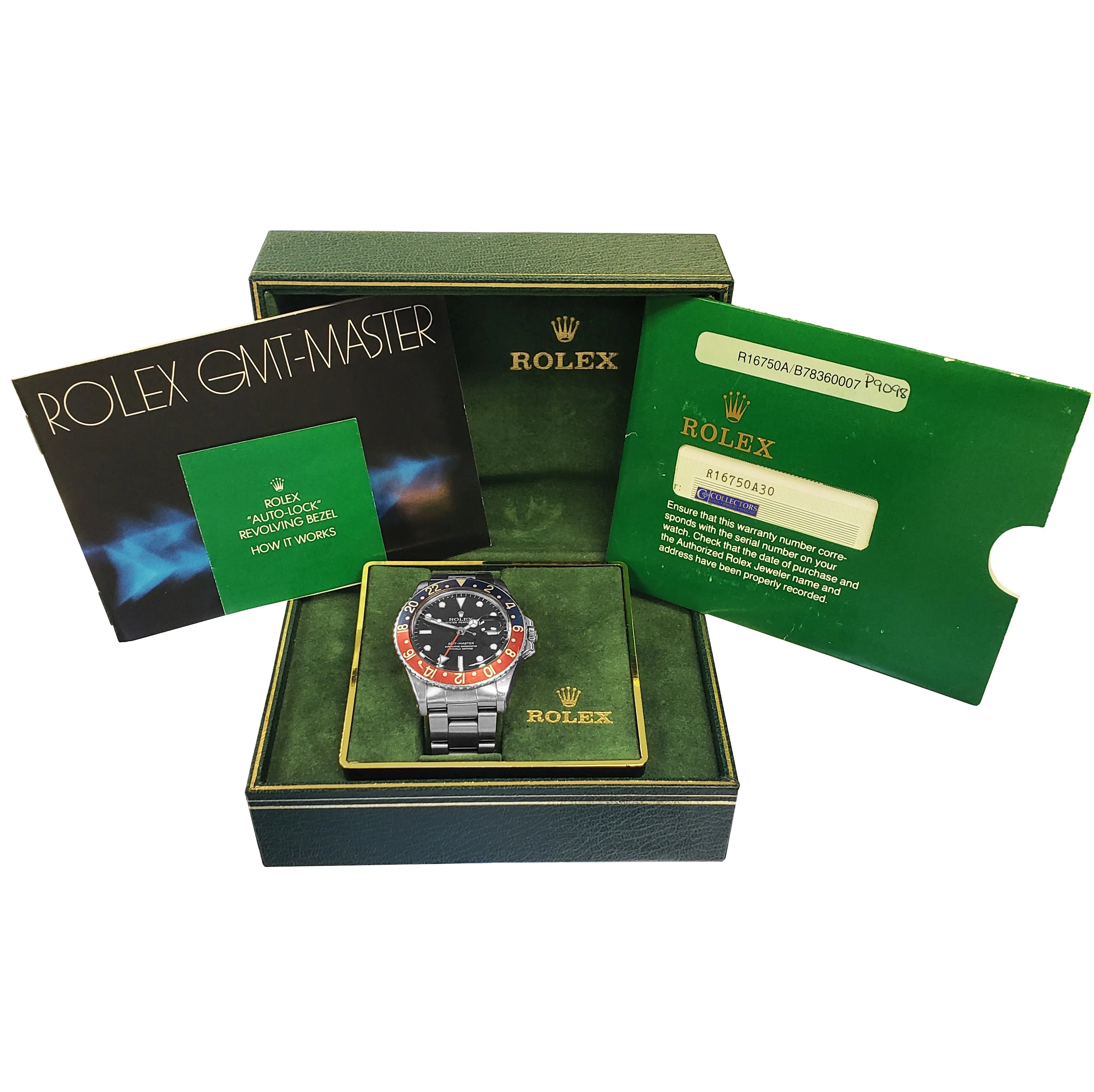 Vintage 1984 Rolex GMT-Master Pepsi 16750 SPIDER DIAL Stainless Black 40mm Watch