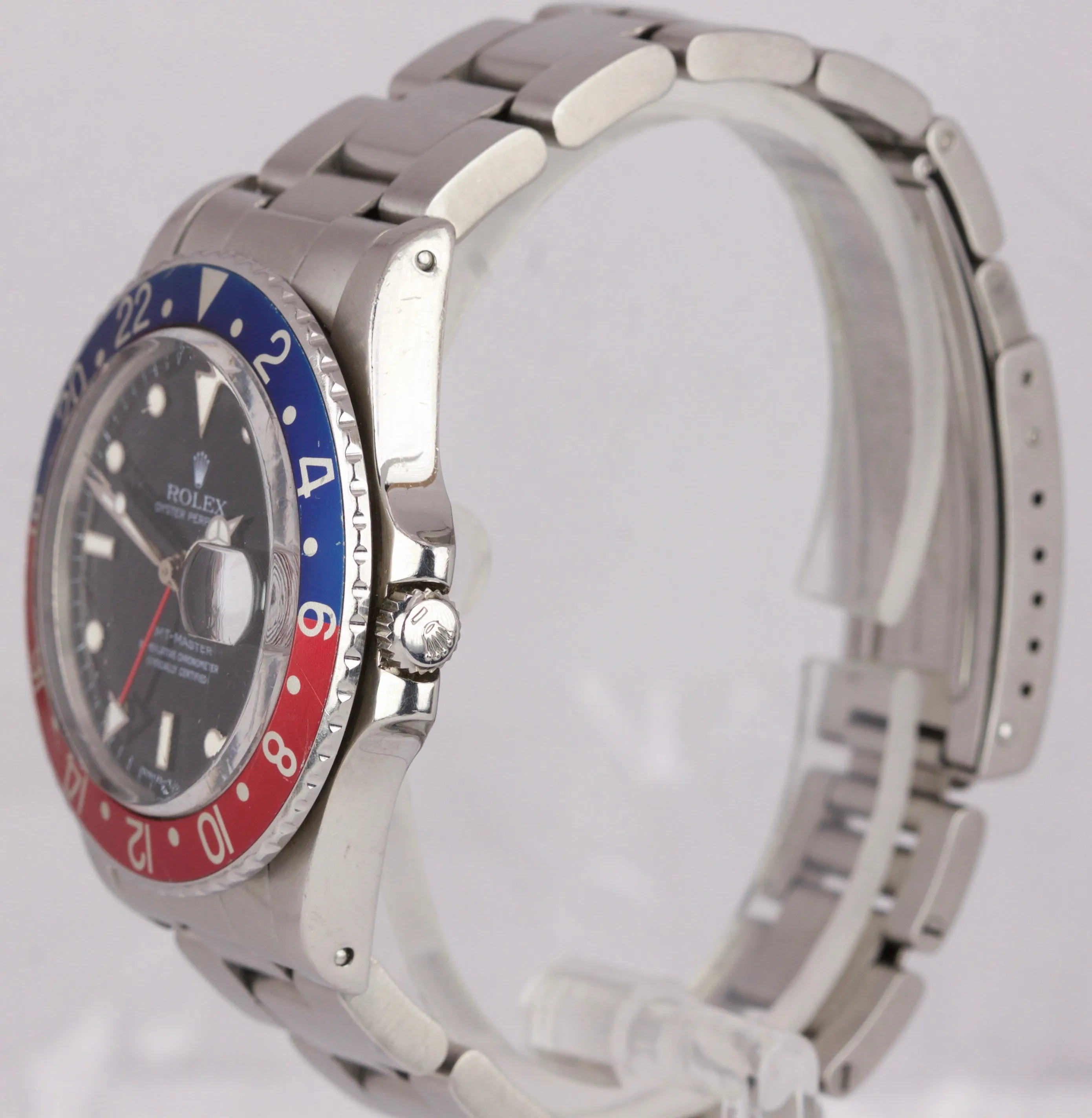 Vintage 1984 Rolex GMT-Master Pepsi 16750 SPIDER DIAL Stainless Black 40mm Watch