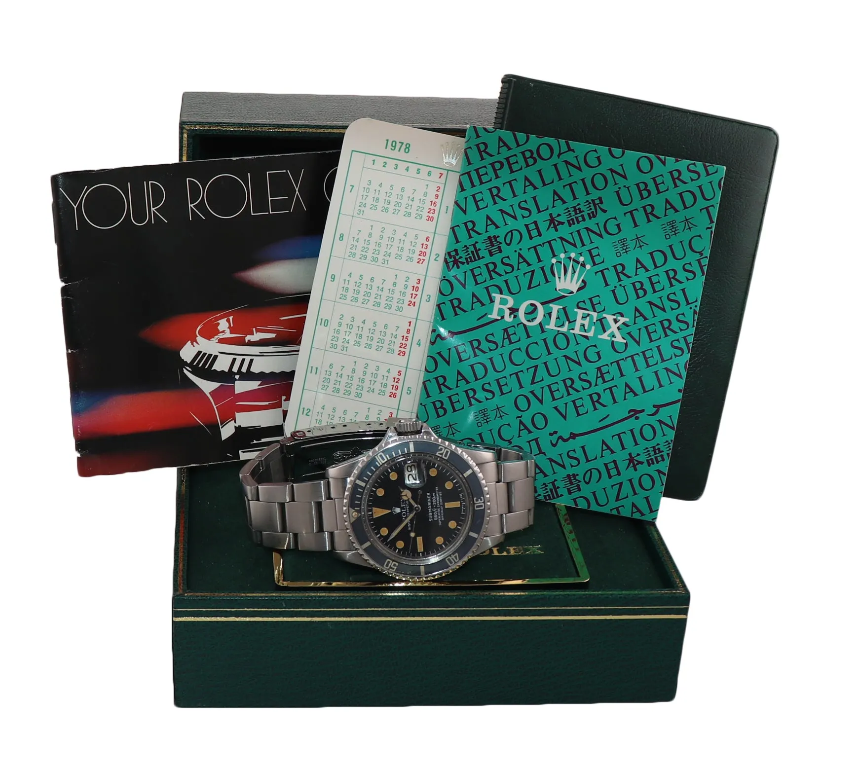 VINTAGE Rolex Submariner 1680 Submariner Original Patina 5 mil serial Watch Box