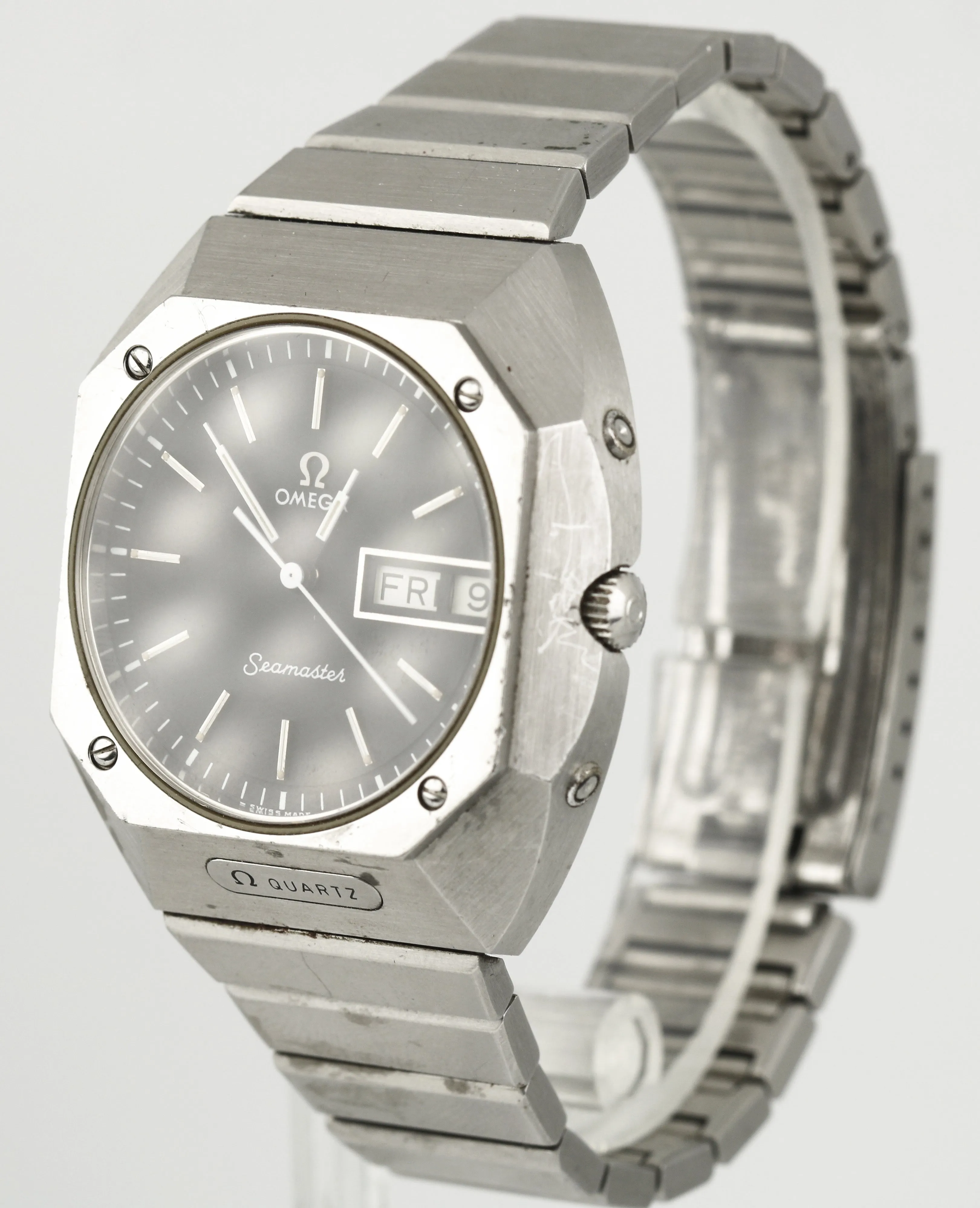 Vintage UNPOLISHED Omega Seamaster Mariner 1 Stainless Steel Quartz ST 396.0840