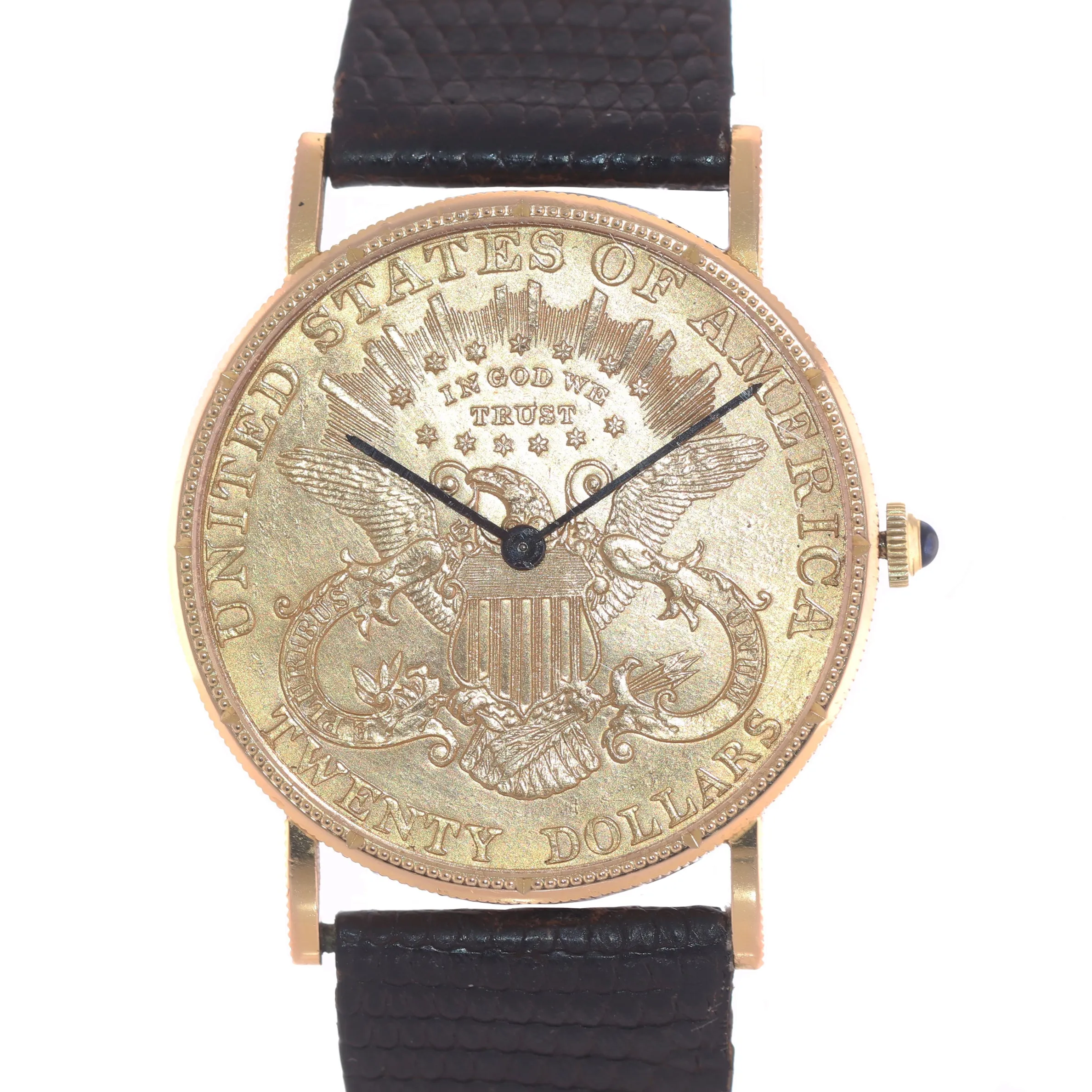 VTG Corum $20 American Eagle 22k Yellow Gold Coin 18k 35mm Manual Wind Watch