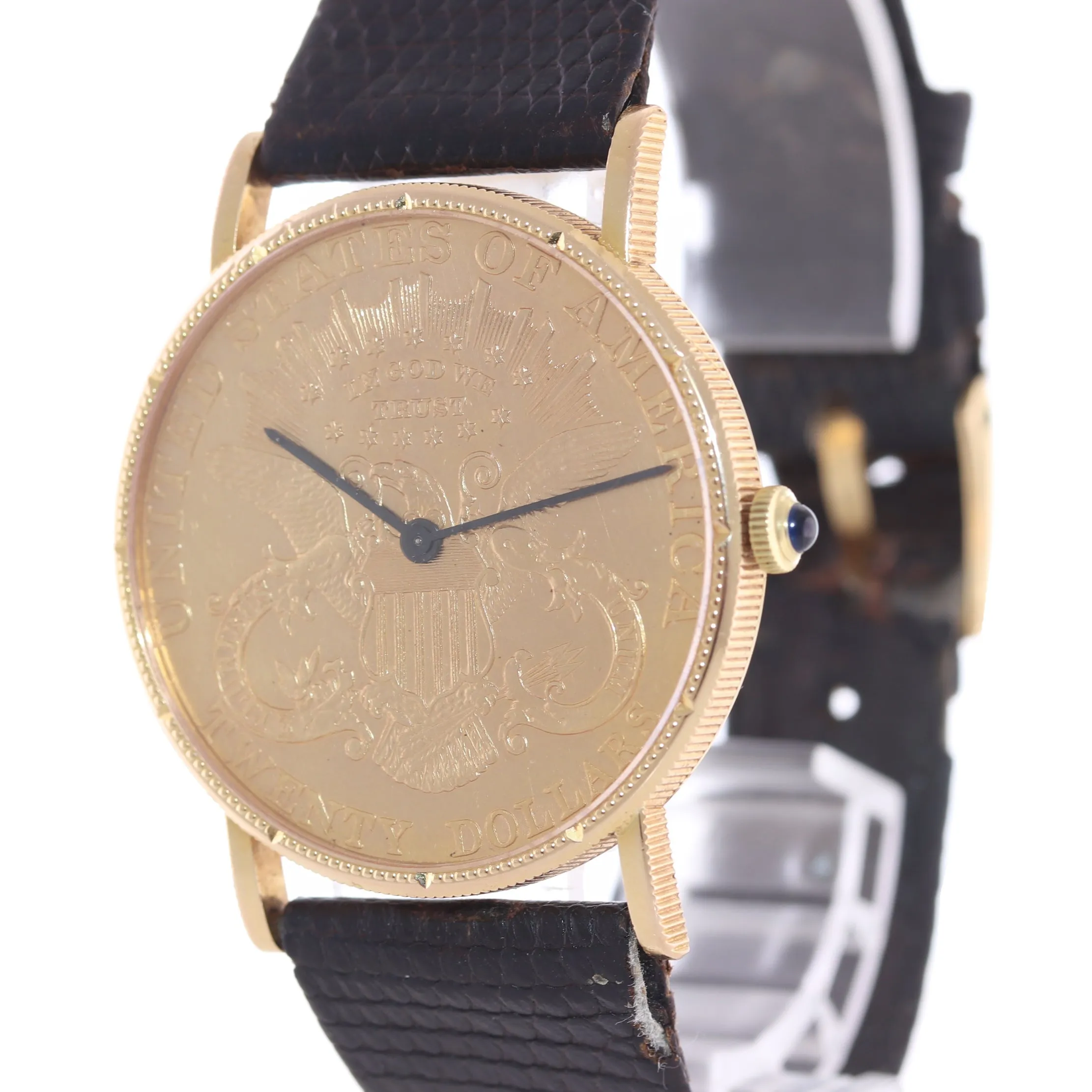 VTG Corum $20 American Eagle 22k Yellow Gold Coin 18k 35mm Manual Wind Watch
