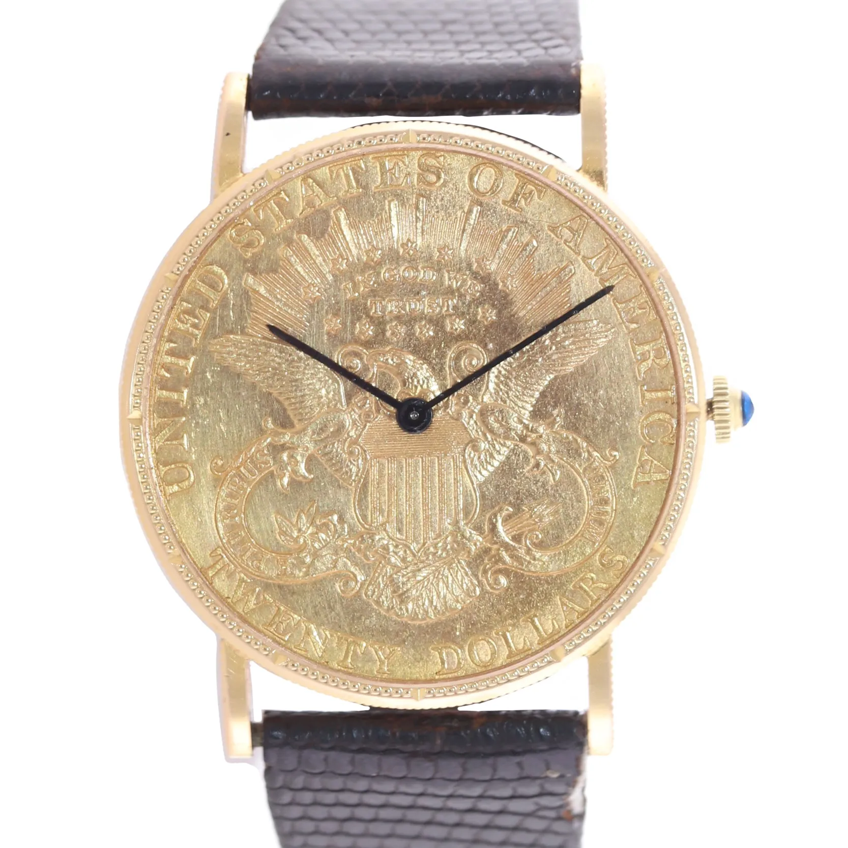 VTG Corum $20 American Eagle 22k Yellow Gold Coin 18k 35mm Manual Wind Watch